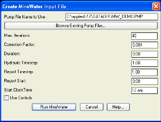 MineWater Run Simulation